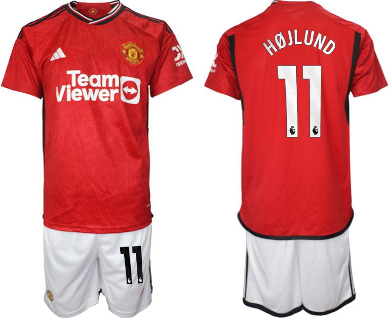 Men 2023-2024 Club Manchester United home red #11 Soccer Jersey